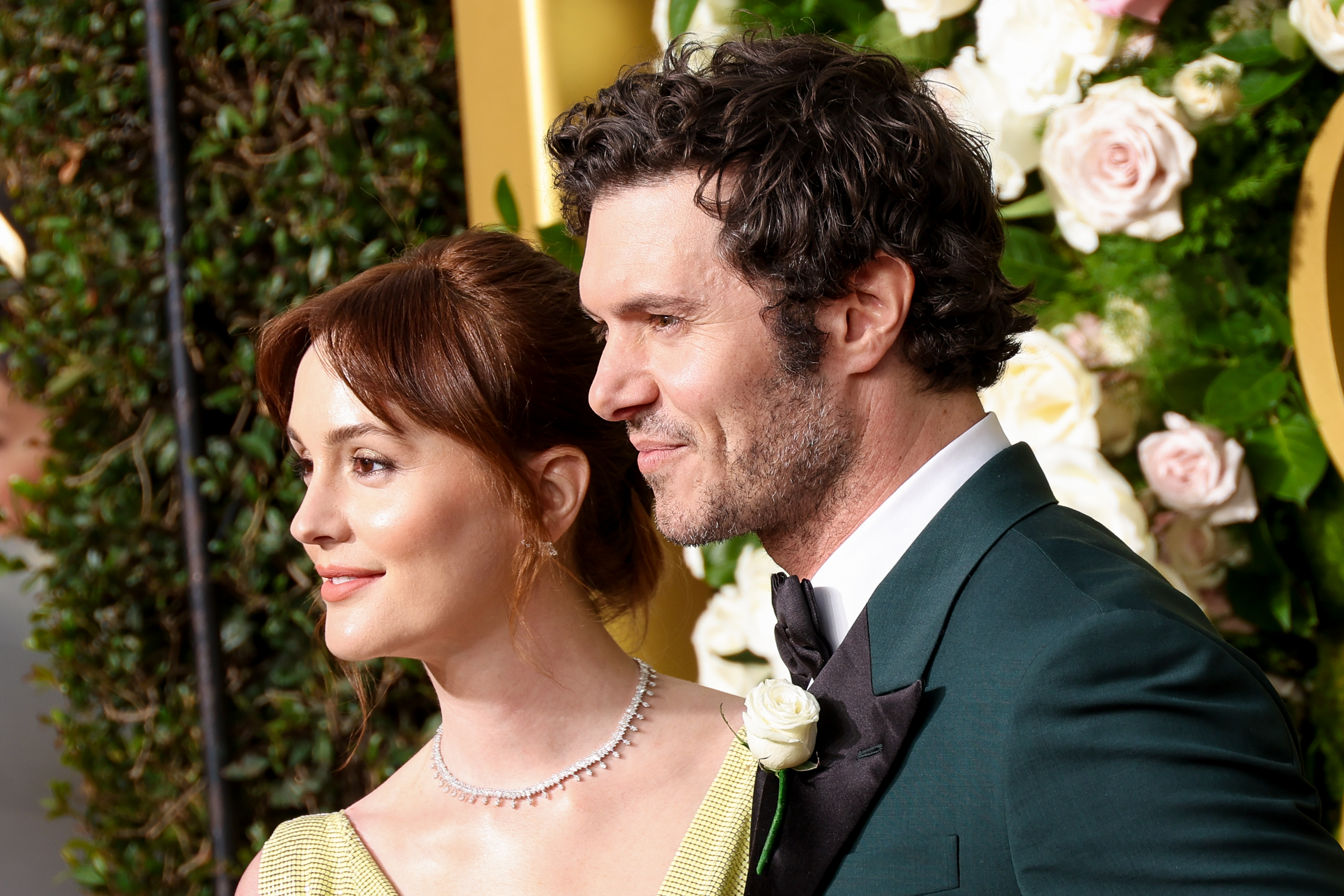 Leighton Meester and Adam Brody during the 82nd Annual Golden Globes held at The Beverly Hilton on January 05, 2025 in Beverly Hills, California. | Source: Getty Images