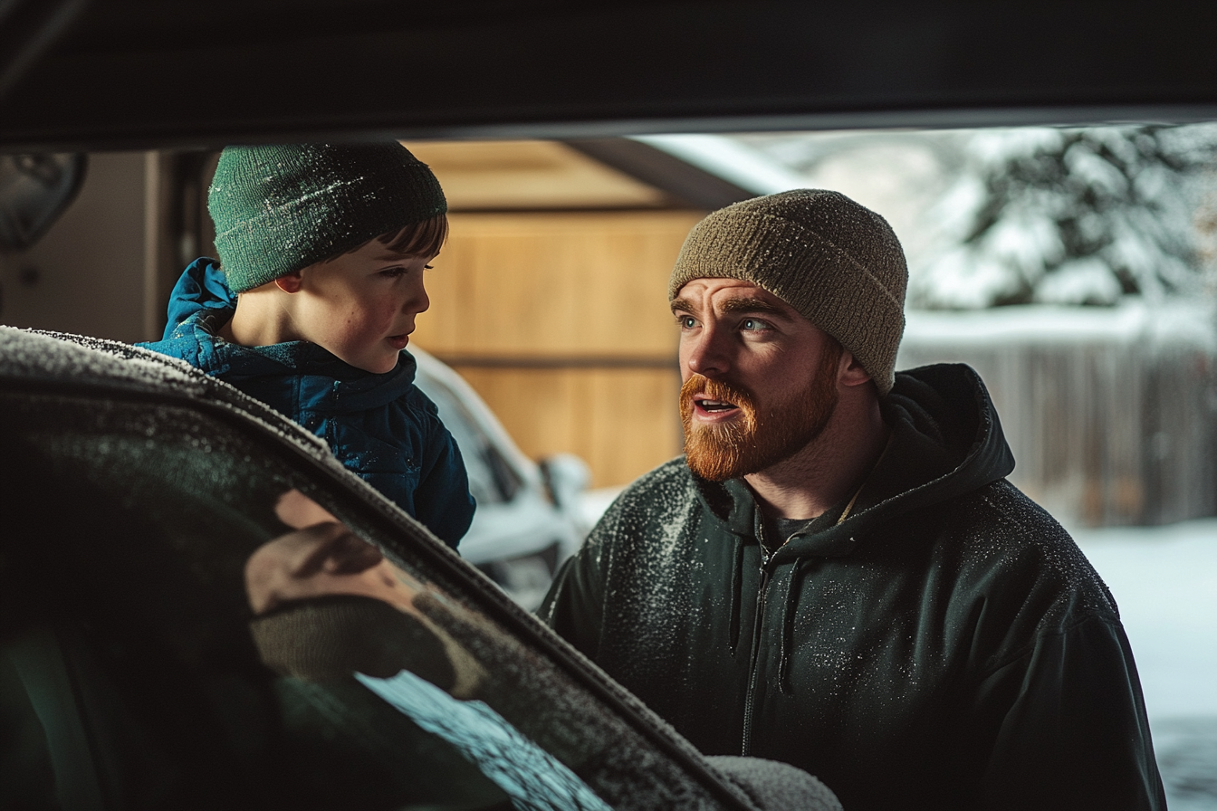 A man speaking to a child | Source: Midjourney