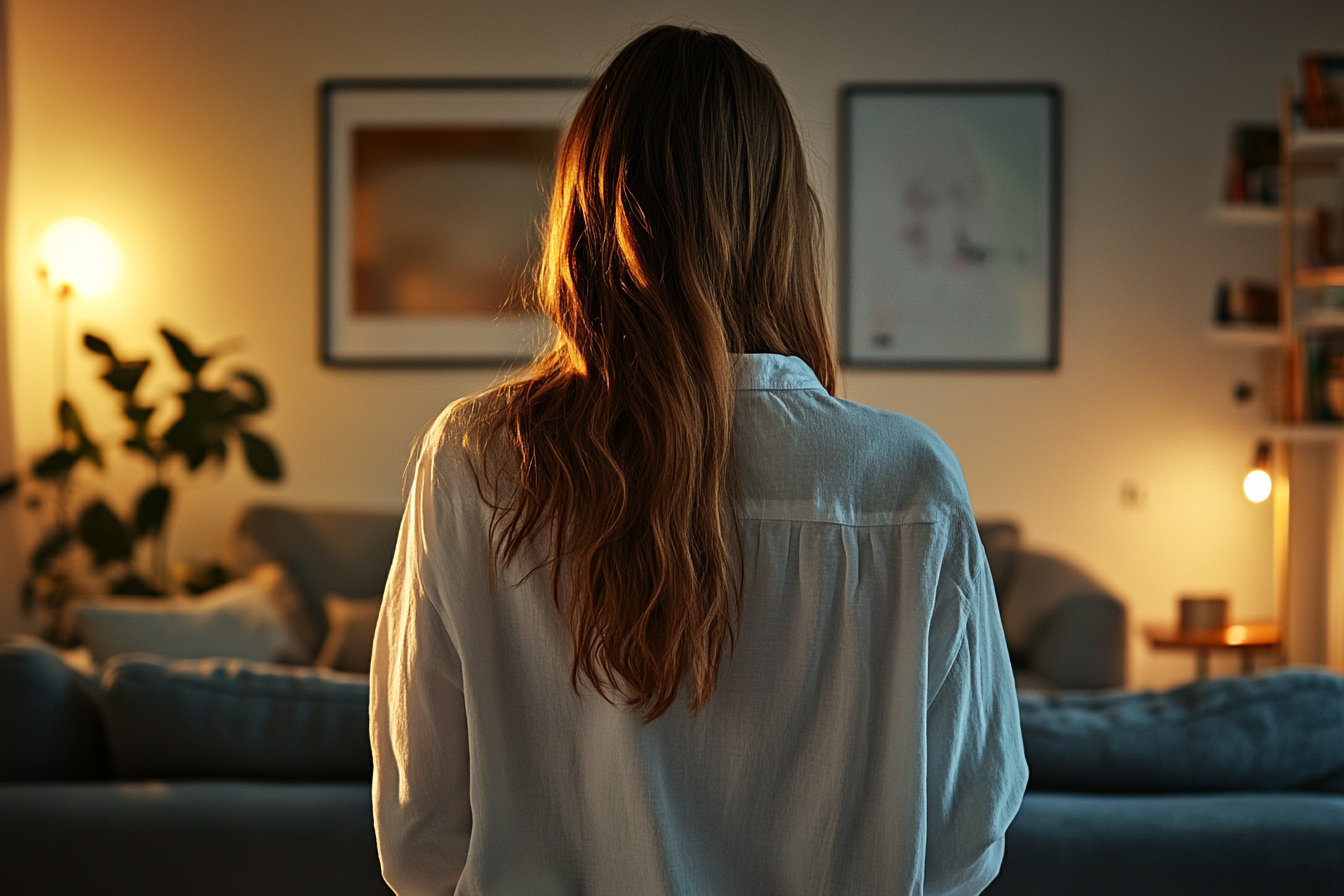 Rear view of a teenage girl wearing a white shirt | Source: Midjourney