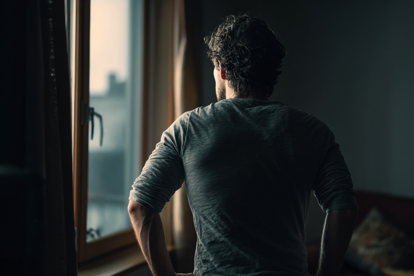 A man standing in his house, thinking | Source: Midjourney