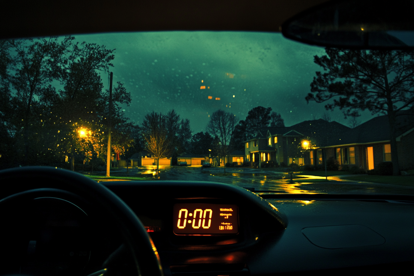 A clock on a car dashboard marks midnight | Source: Midjourney