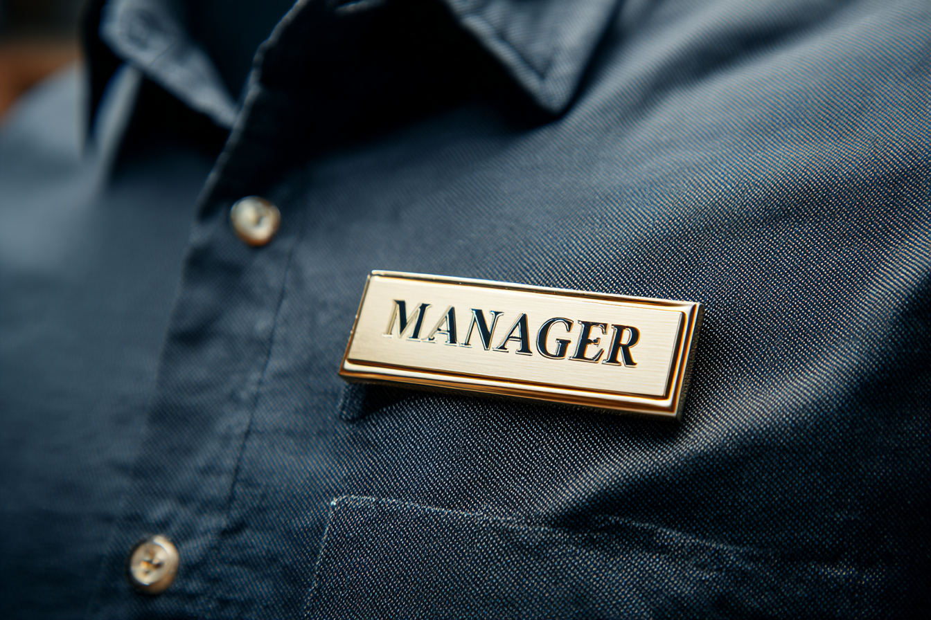 A manager name tag | Source: Midjourney