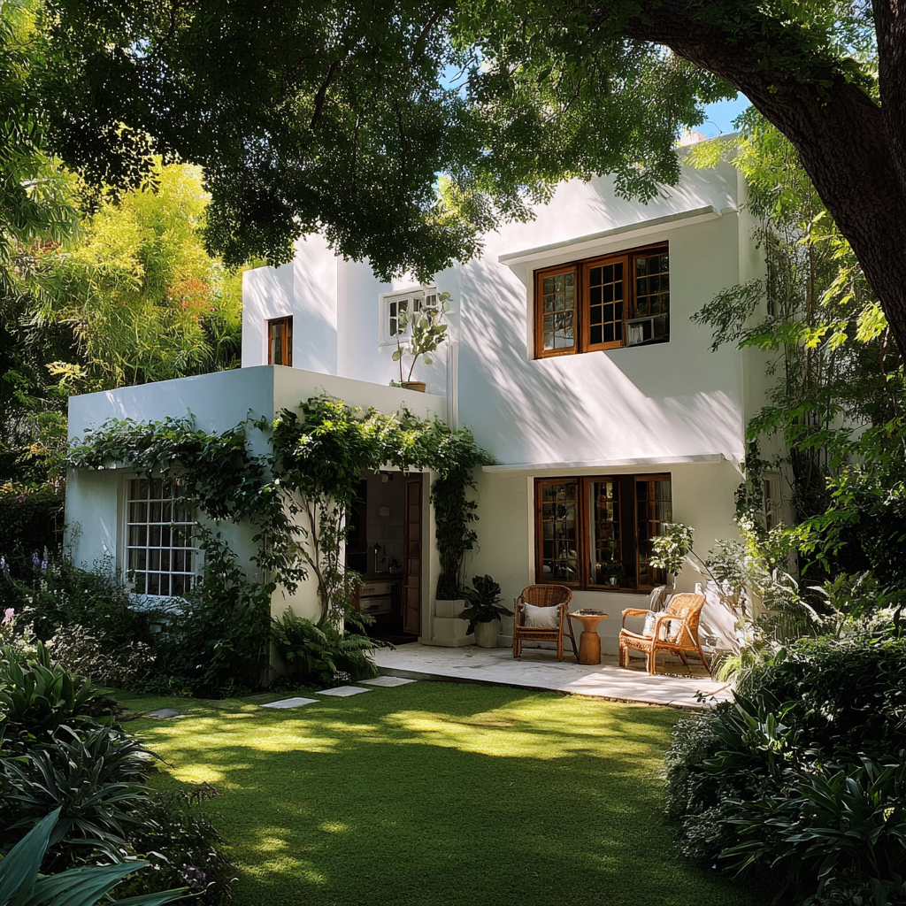 The exterior of a beautiful home | Source: Midjourney