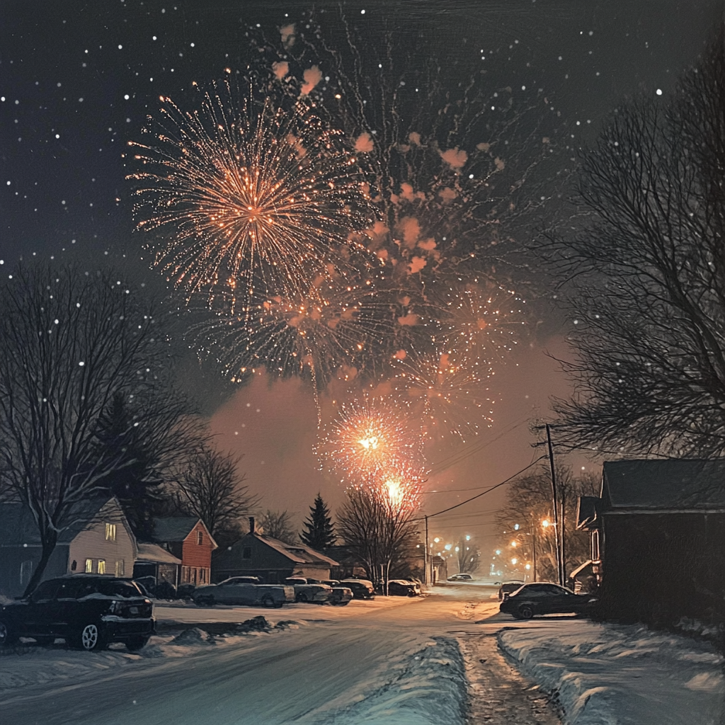 Fireworks in the night sky | Source: Midjourney