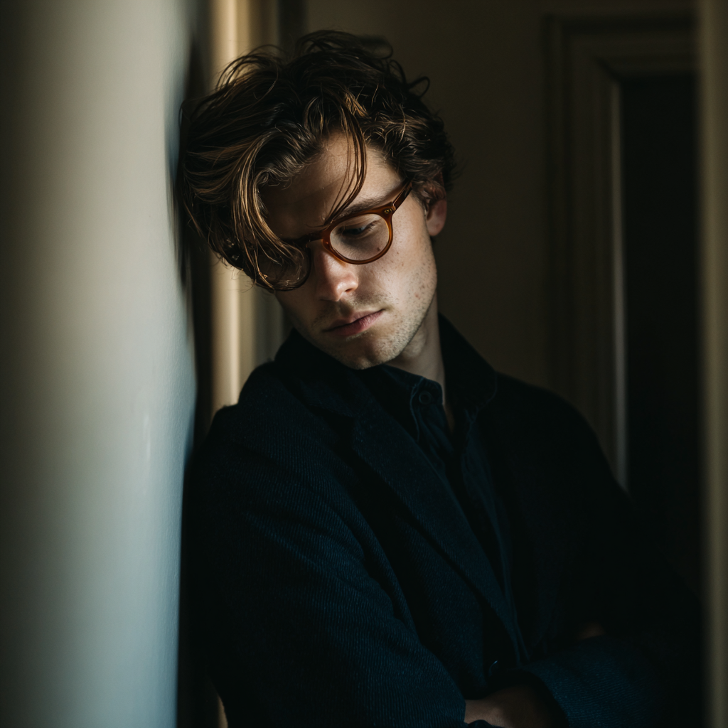 A man leaning against a wall | Source: Midjourney