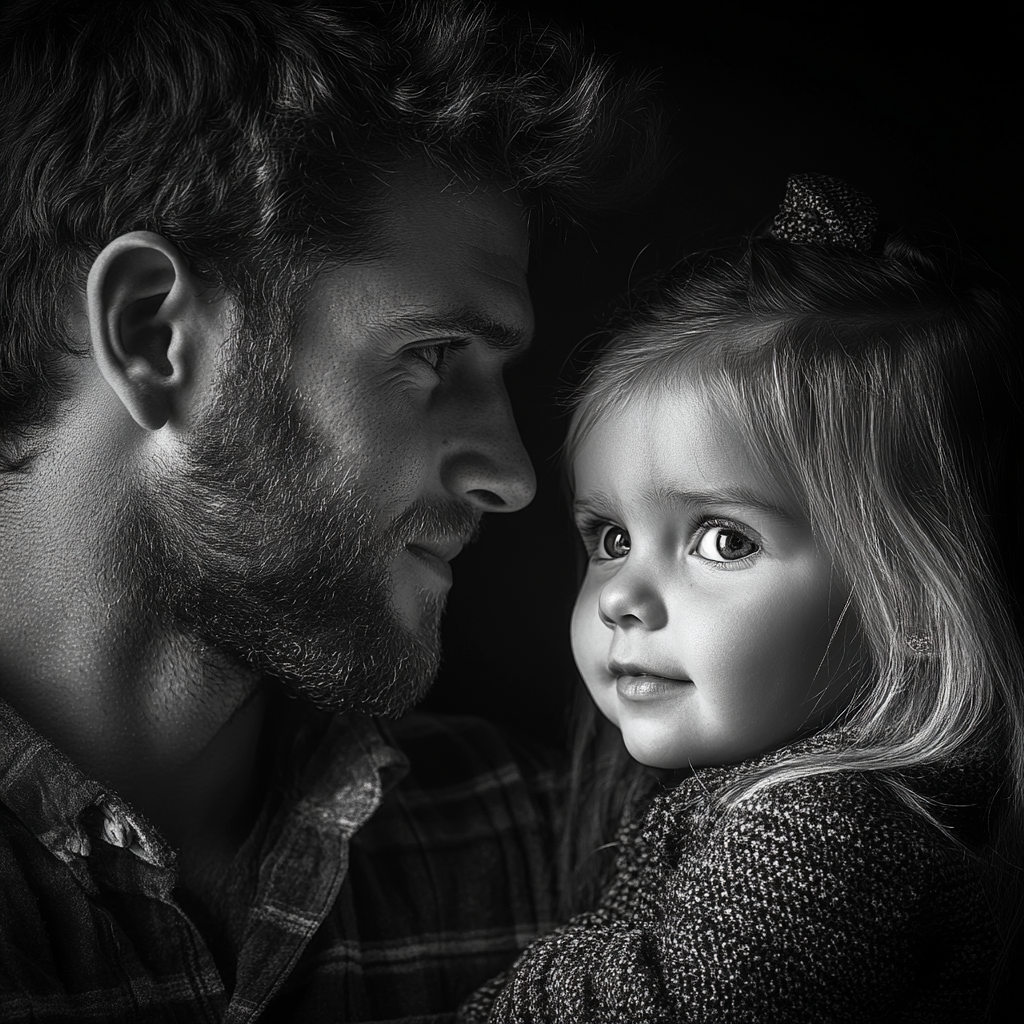 A man gazing lovingly at his daughter | Source: Midjourney