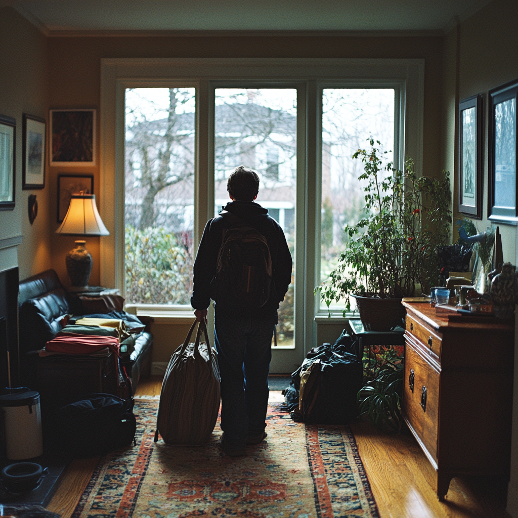 A man leaving an apartment | Source: Midjourney