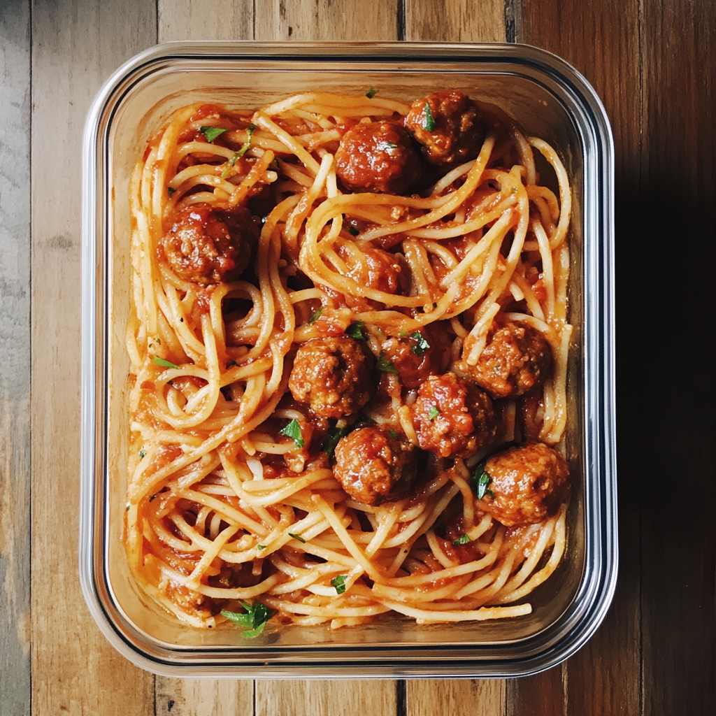 A container of leftover food | Source: Midjourney