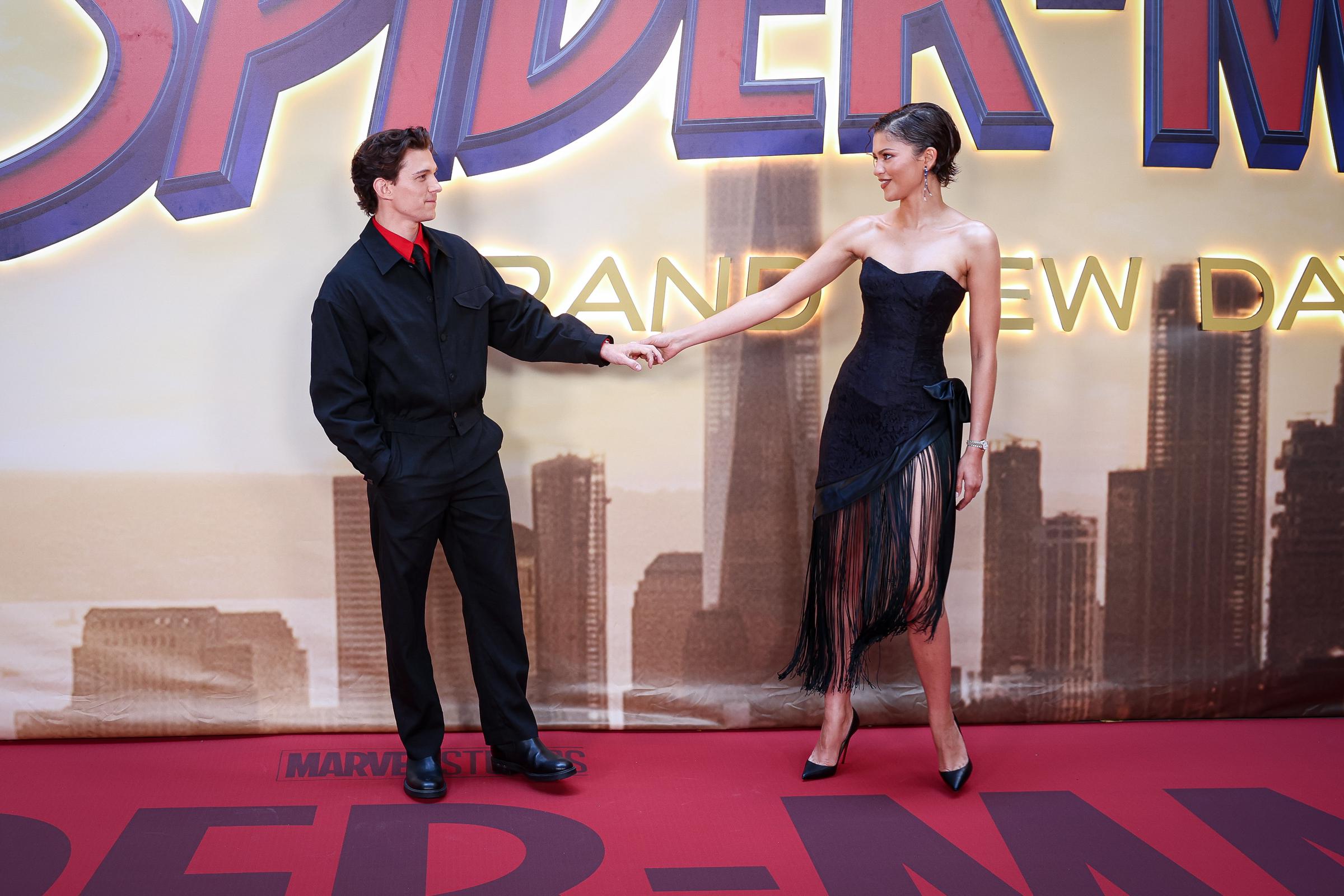 Tom Holland and Zendaya attend the photocall of Spider-Man: Brand New Day at Four Season Hotel on June 15, 2026 in Madrid, Spain. | Source: Getty Images