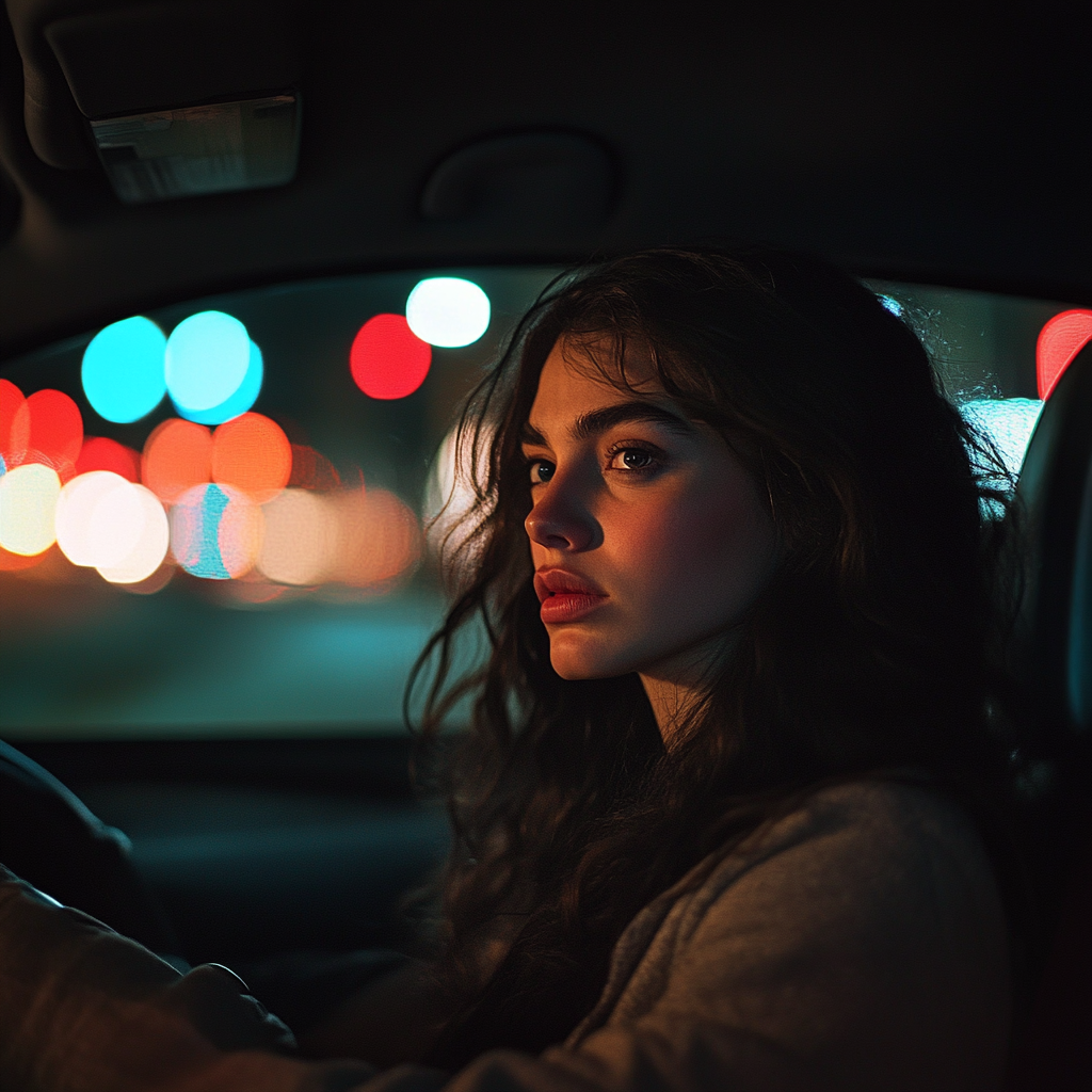 Tense woman driving | Source: Midjourney