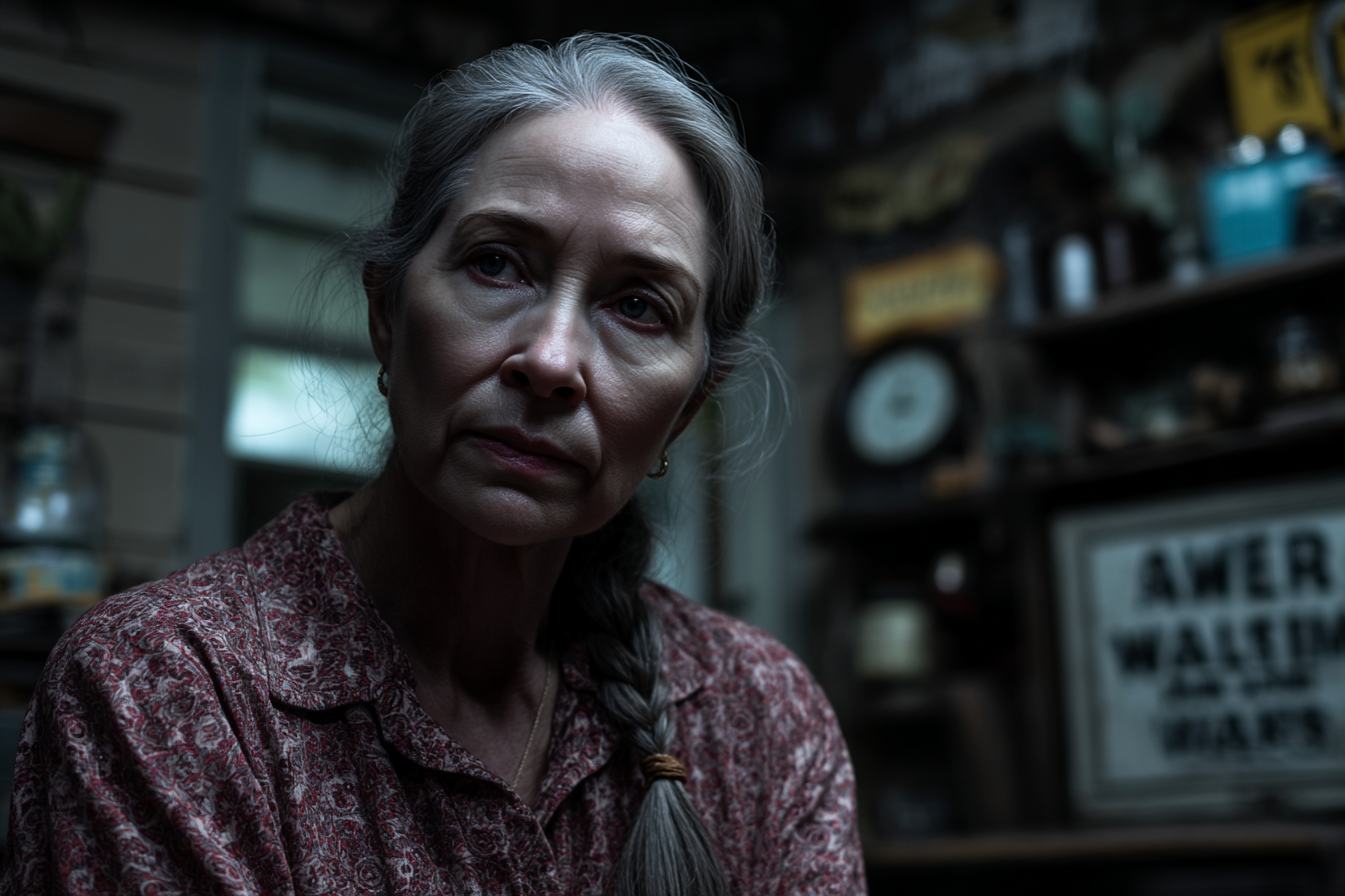 A woman in a pawn shop | Source: Midjourney