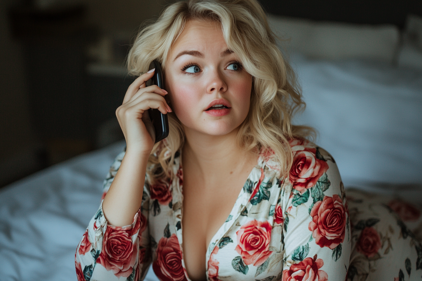 A woman answering a phone call | Source: Midjourney