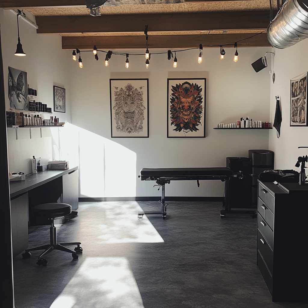 The interior of a tattoo studio | Source: Midjourney