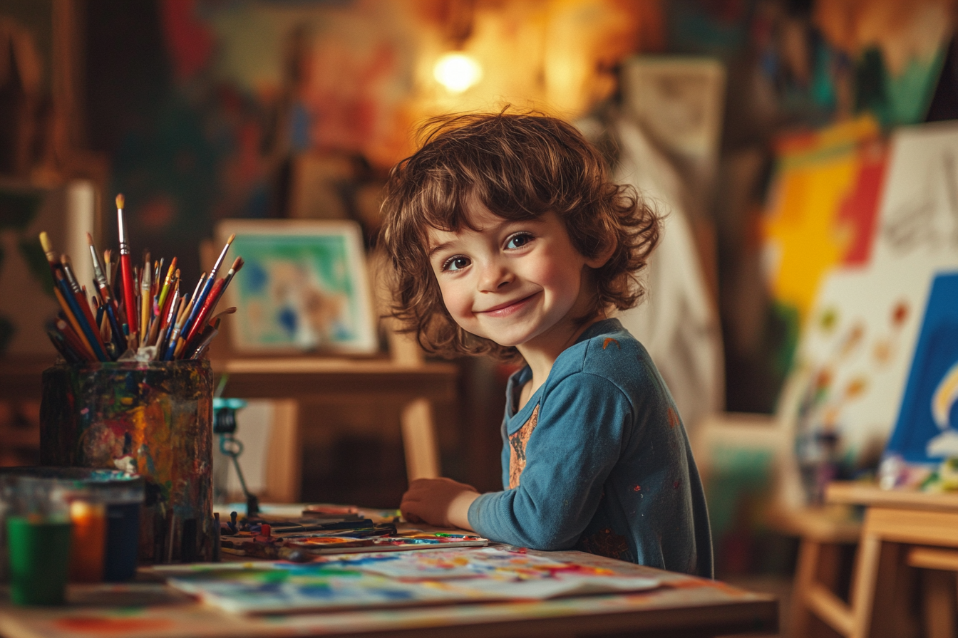 A child sitting at a table | Source: Midjourney