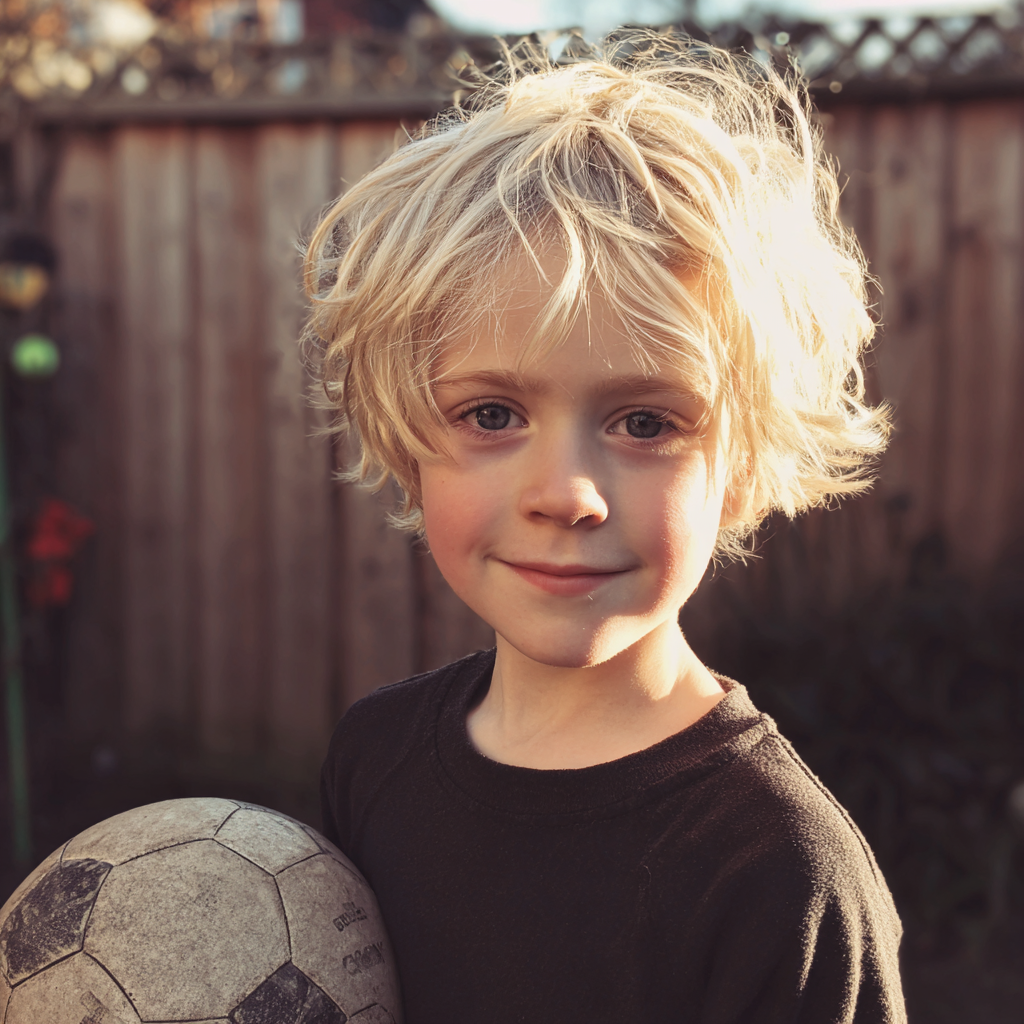 A little boy holding a ball | Source: Midjourney