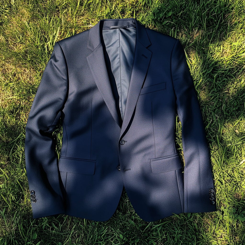 A suit jacket on the grass | Source: Midjourney