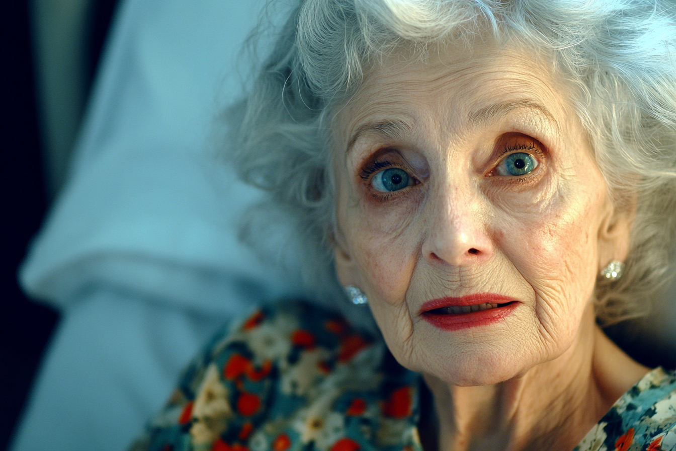 An elderly woman in a hospital bed | Source: Midjourney