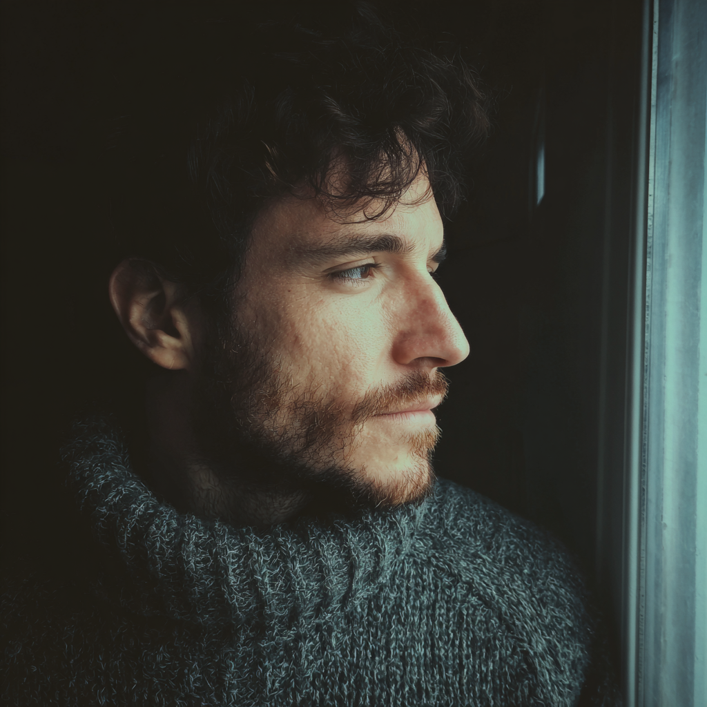 A man standing by a window | Source: Midjourney