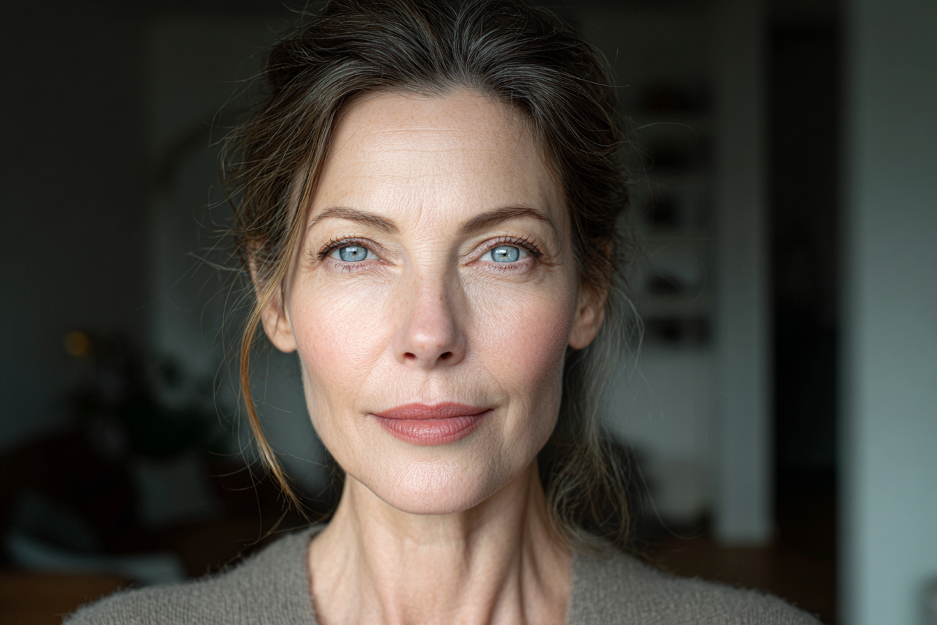 A woman looking straight ahead | Source: Midjourney