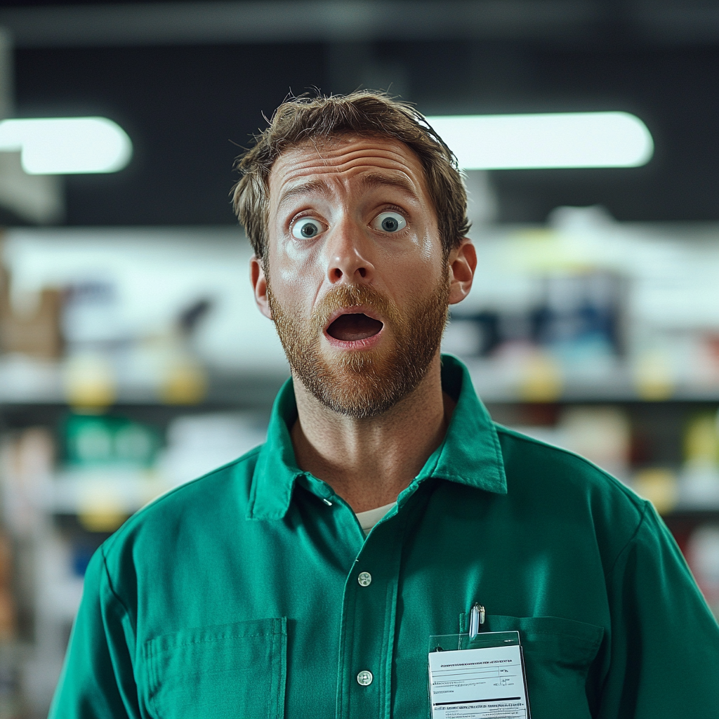 A shocked store manager | Source: Midjourney