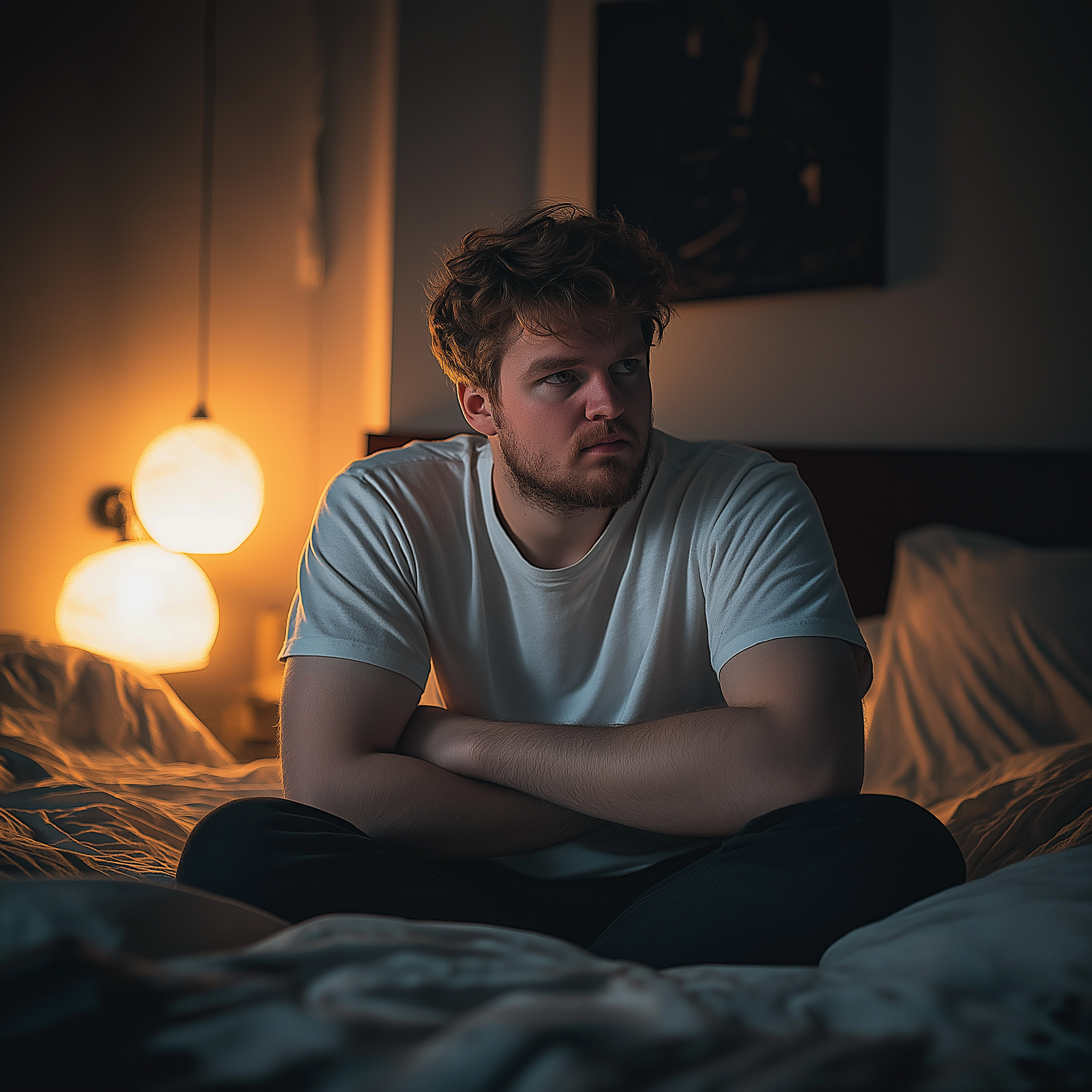 A man sitting in bed | Source: Midjourney