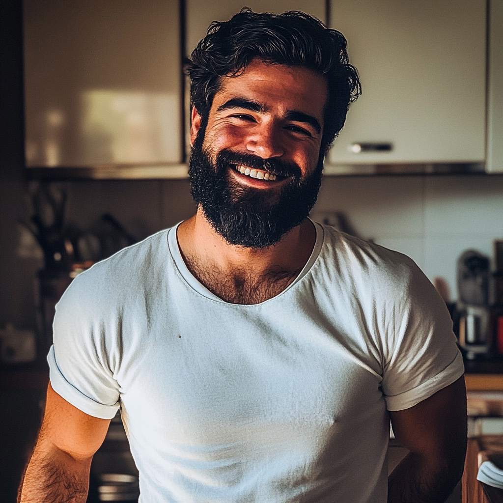 A man standing in a kitchen | Source: Midjourney