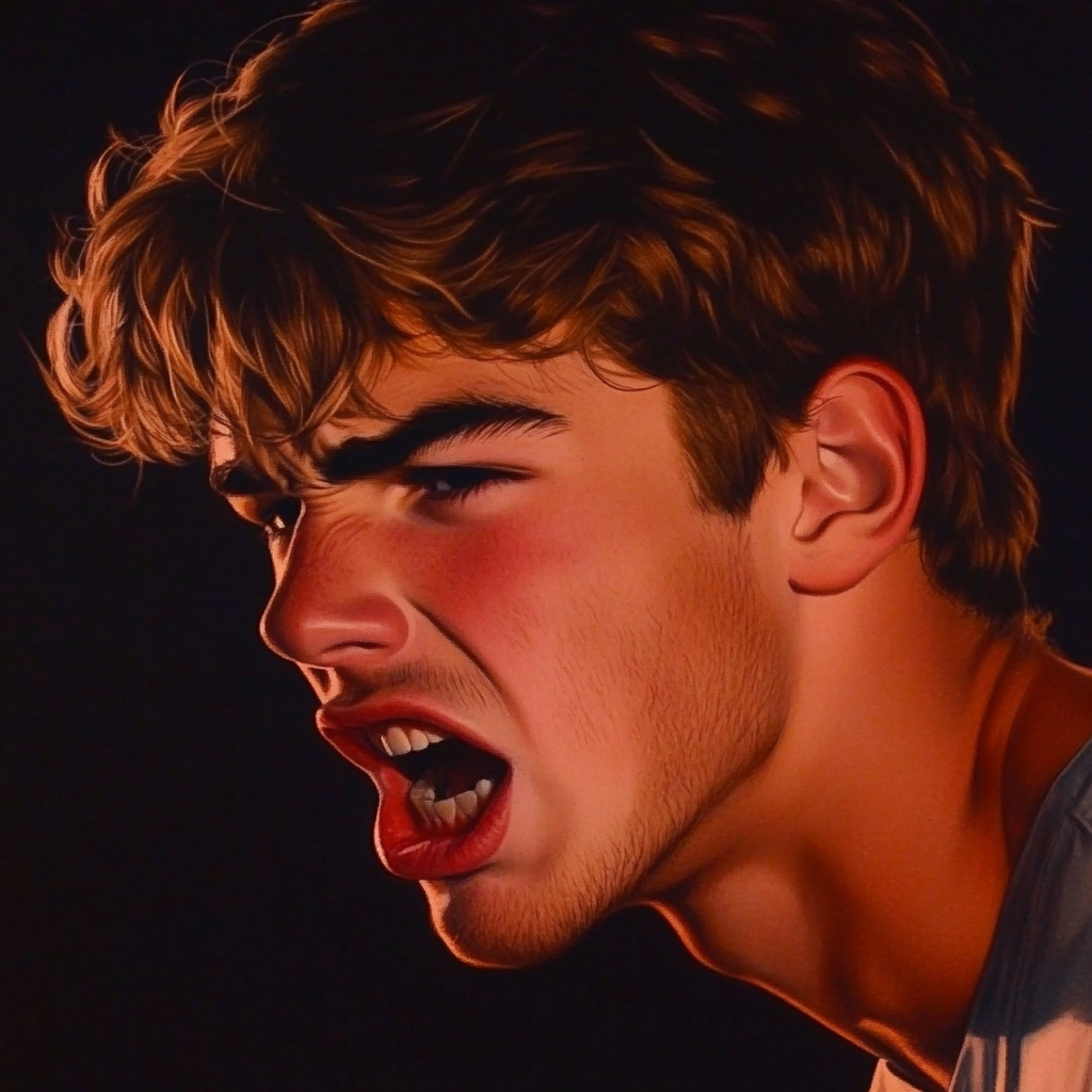 Close-up shot of an angry teenager yelling at someone | Source: Midjourney