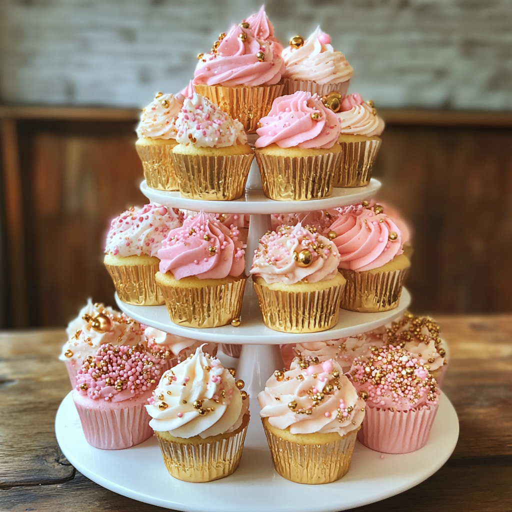 A cupcake tower | Source: Midjourney