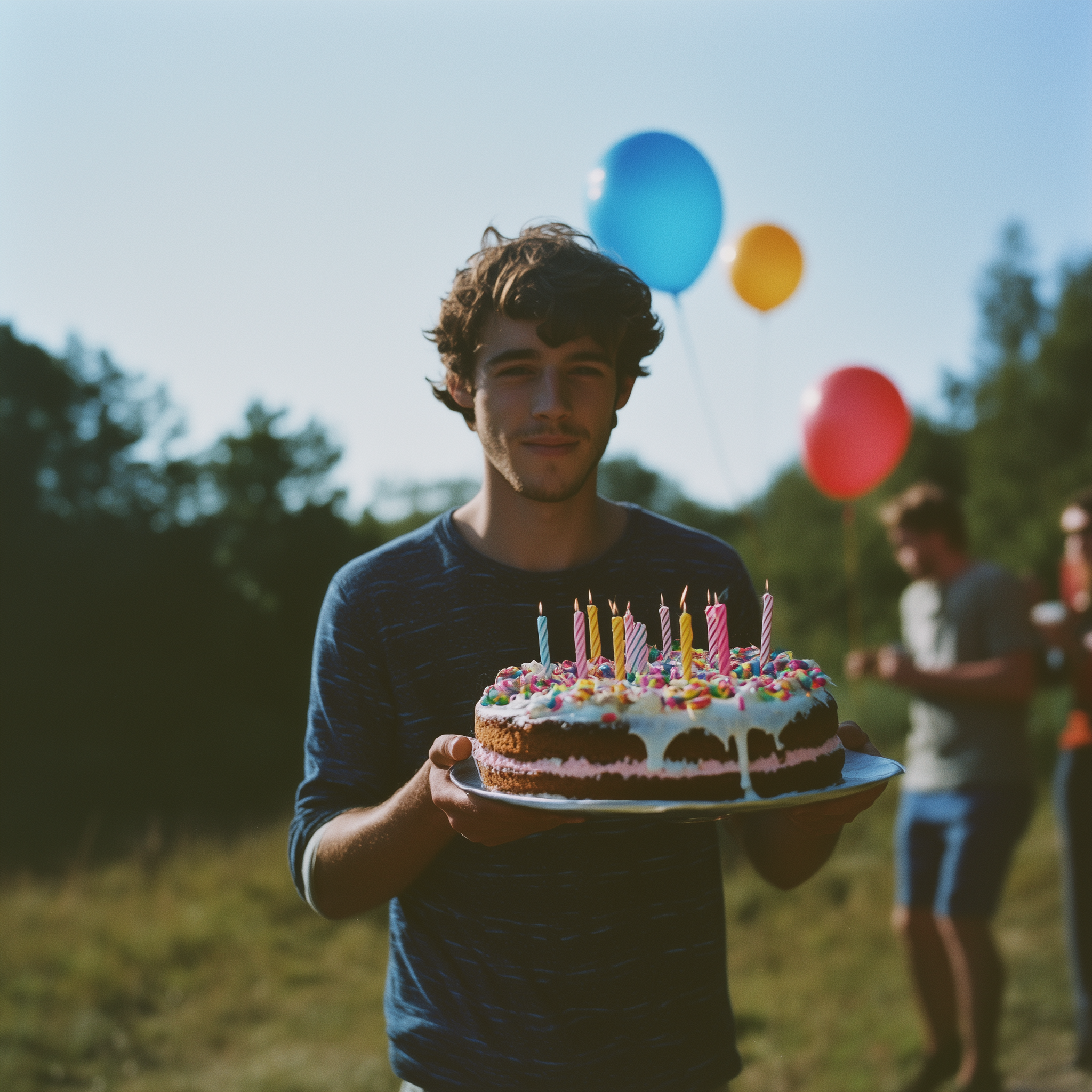 A person carrying a birthday cake | Source: Midjourney