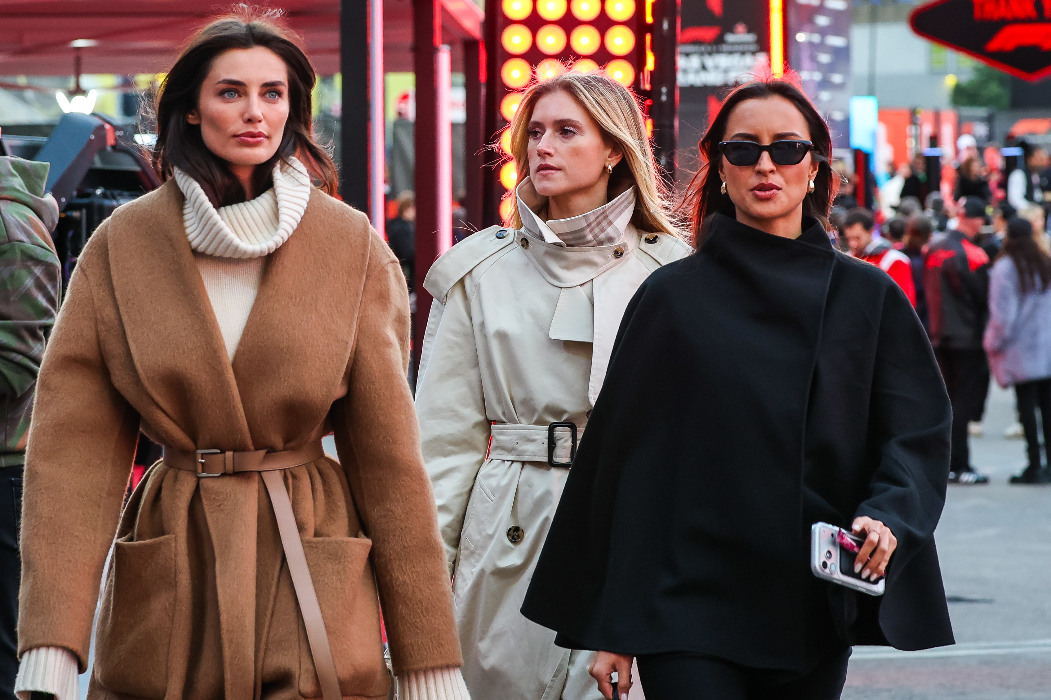 Rebecca Donaldson and Alexandra Saint Mleux walk in the paddock during the F1 Grand Prix of Las Vegas at Las Vegas Strip Circuit on November 22, 2025 in Las Vegas, United States. | Source: Getty Images