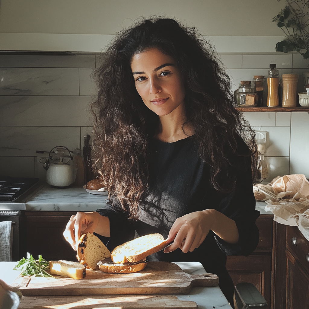 A woman standing in a kitchen | Source: Midjourney