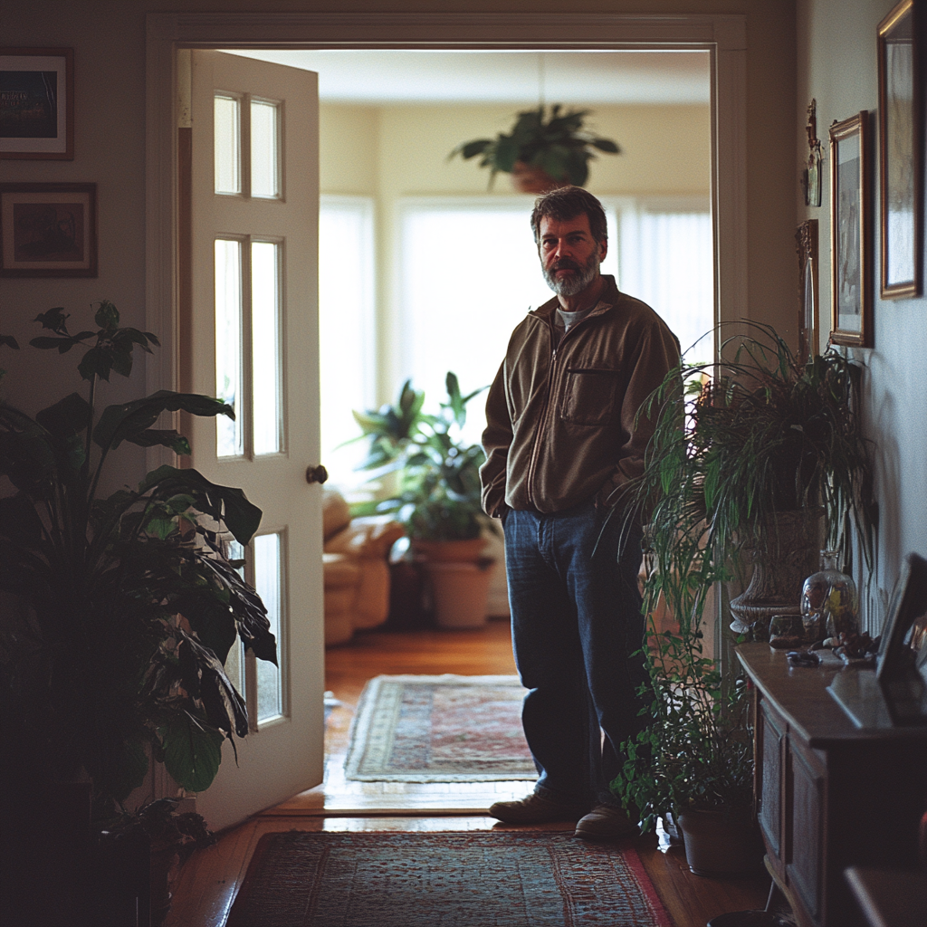 A man standing by a doorway | Source: Midjourney