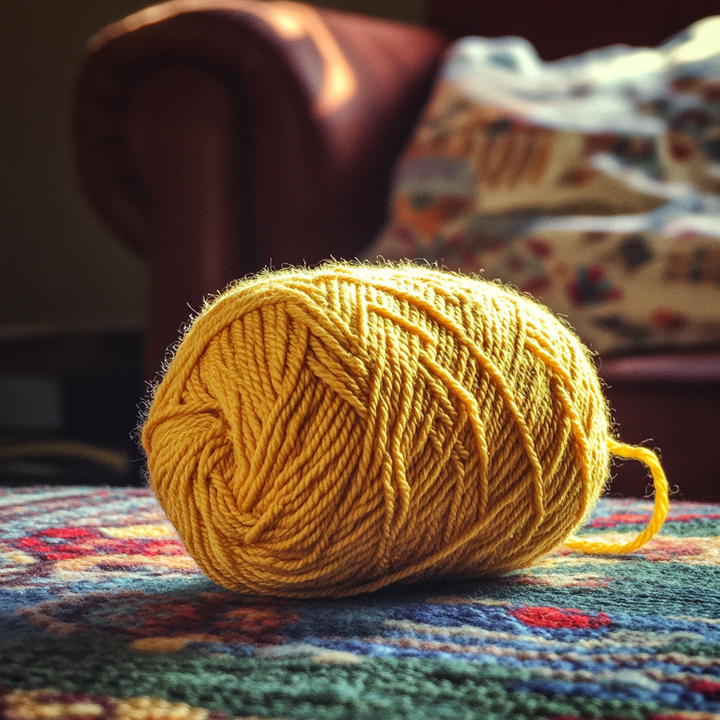 A ball of mustard yarn | Source: Midjourney