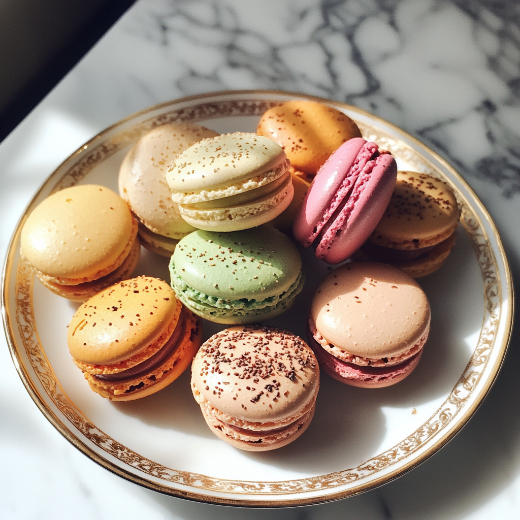 A plate of macarons | Source: Midjourney