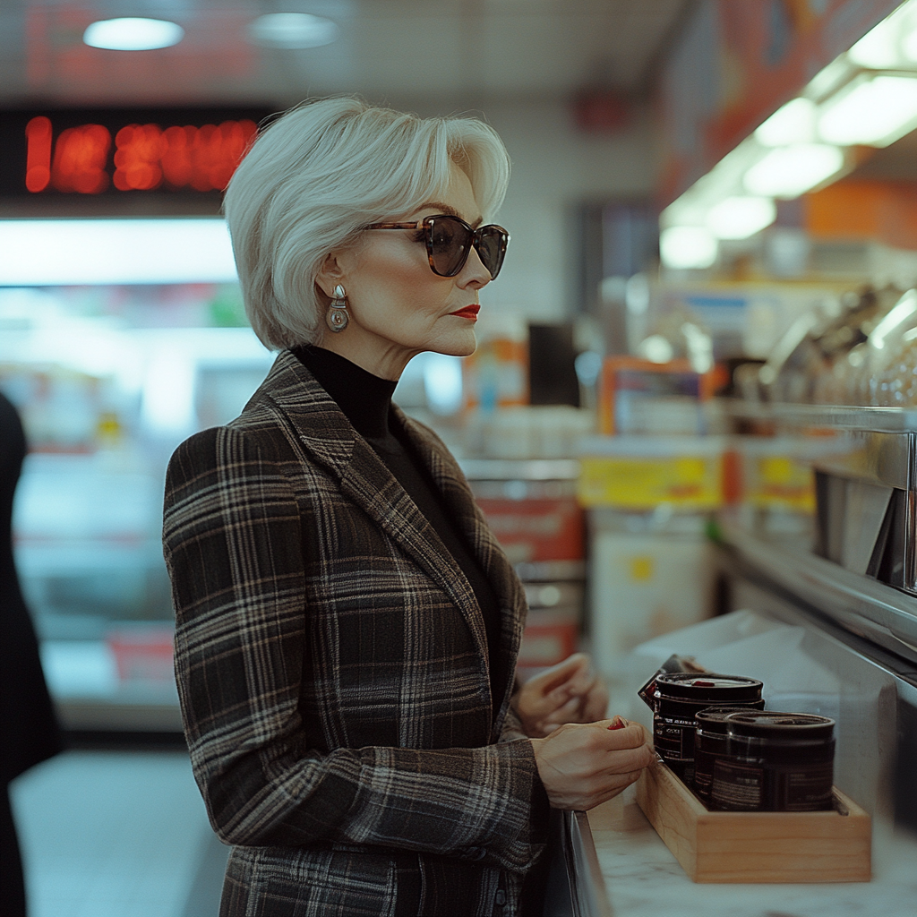 An arrogant woman placing caviar on the counter | Source: Midjourney