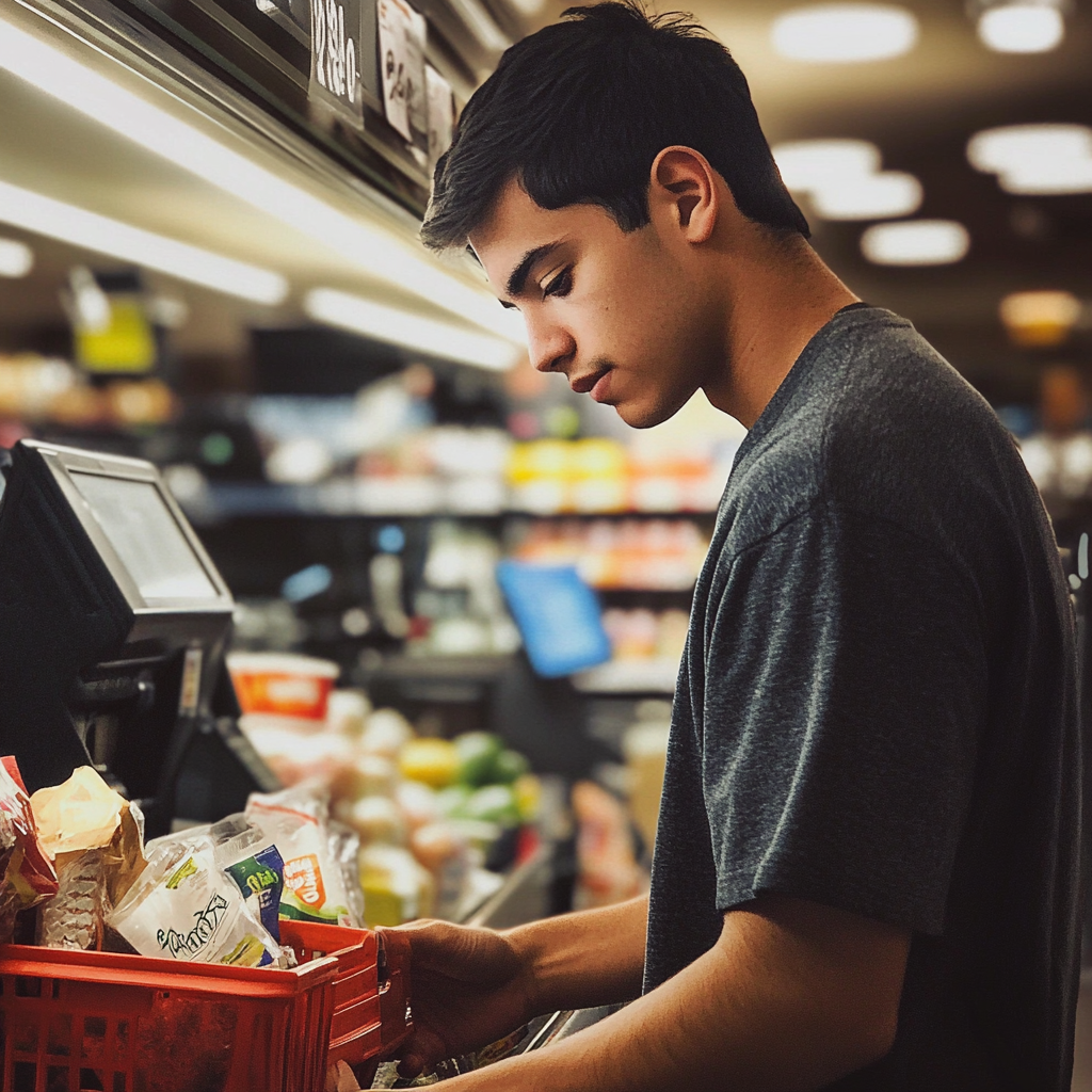 A young male cashier | Source: Midjourney