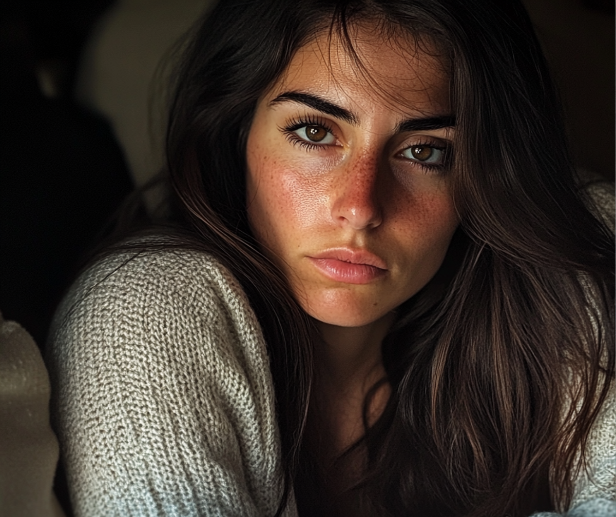 A close up of a nonchalant woman | Source: Midjourney
