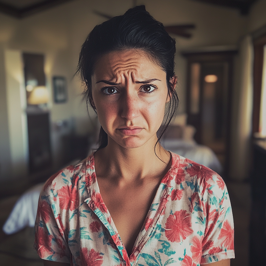 A close up of a frowning woman | Source: Midjourney
