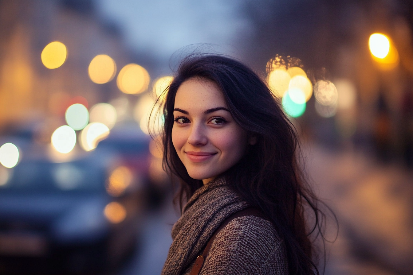 A woman smiling at someone | Source: Midjourney