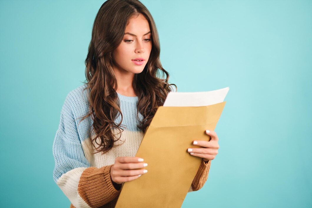 Woman opening a letter | Source: Freepik