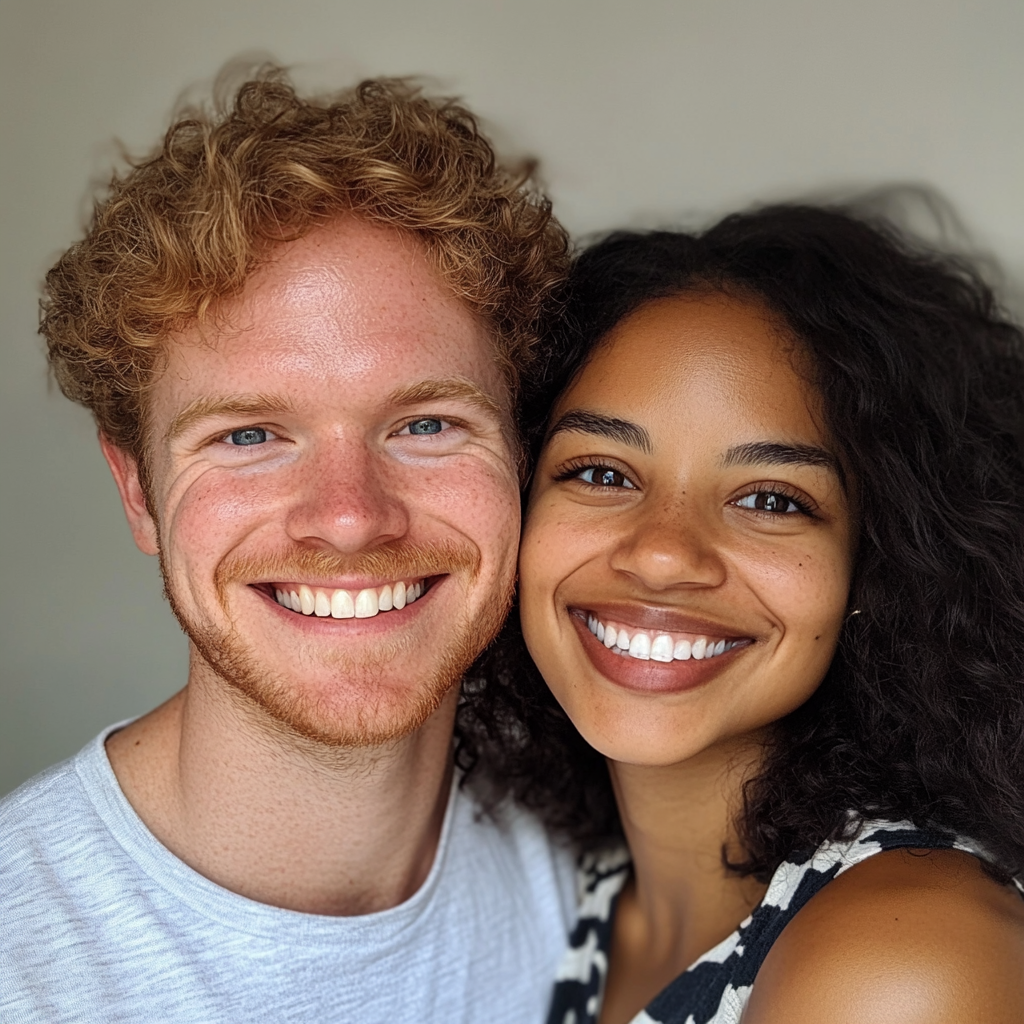 A smiling young couple | Source: Midjourney