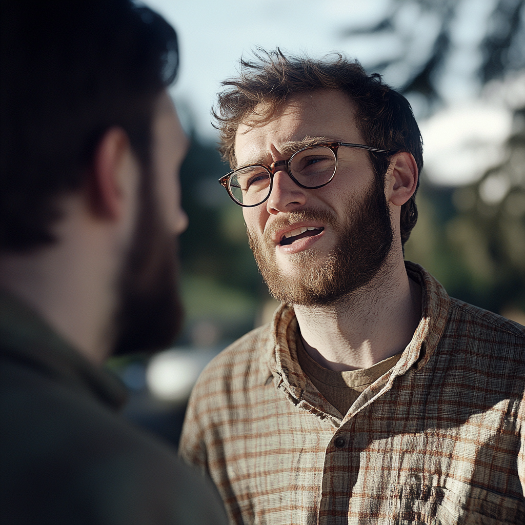 A man talking to another man | Source: Midjourney