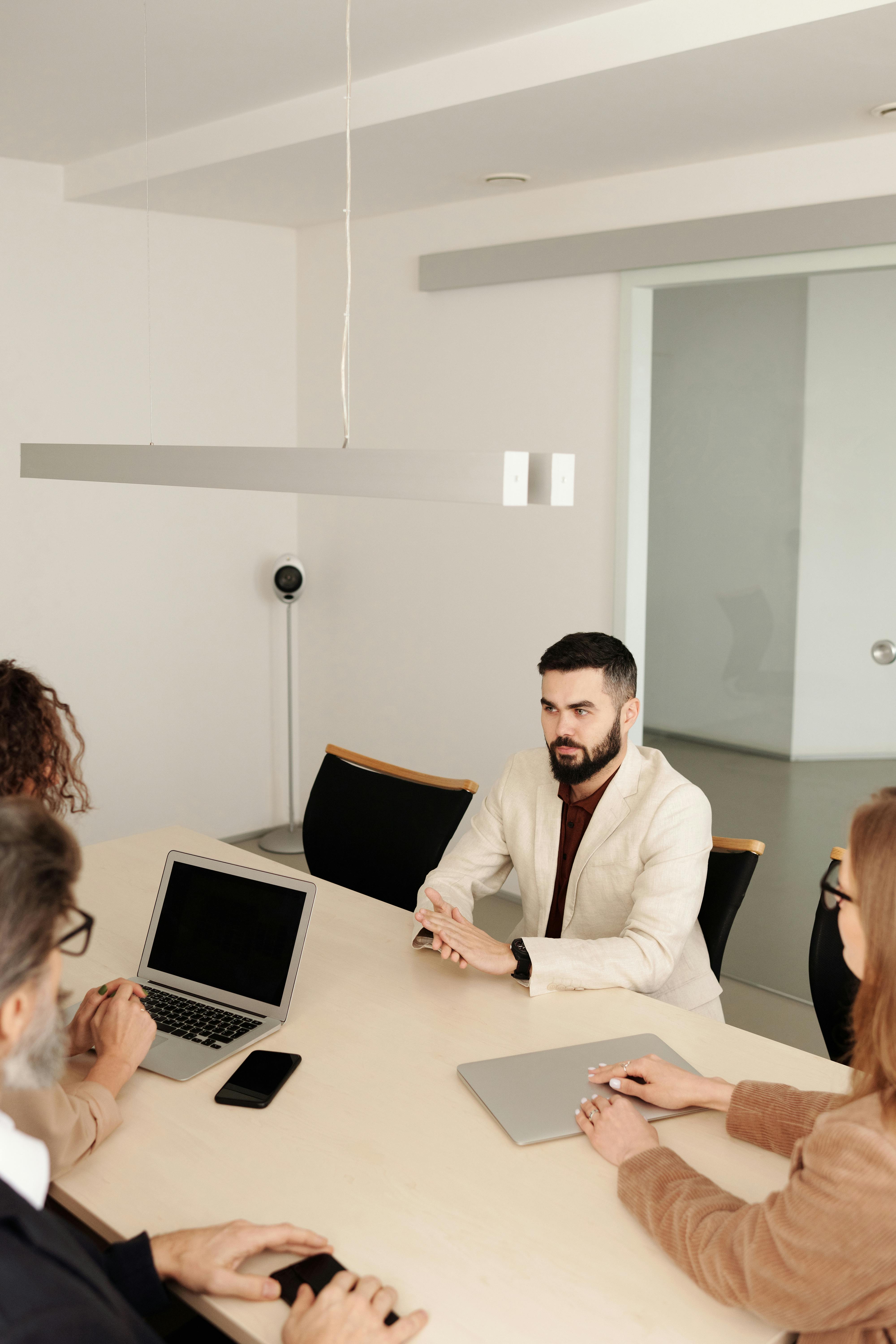 A serious man during an interview | Source: Pexels