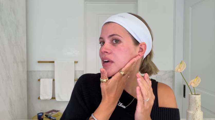 Sofia Richie doing her skincare routine from a video dated July 25, 2025. | Source: YouTube/Vogue