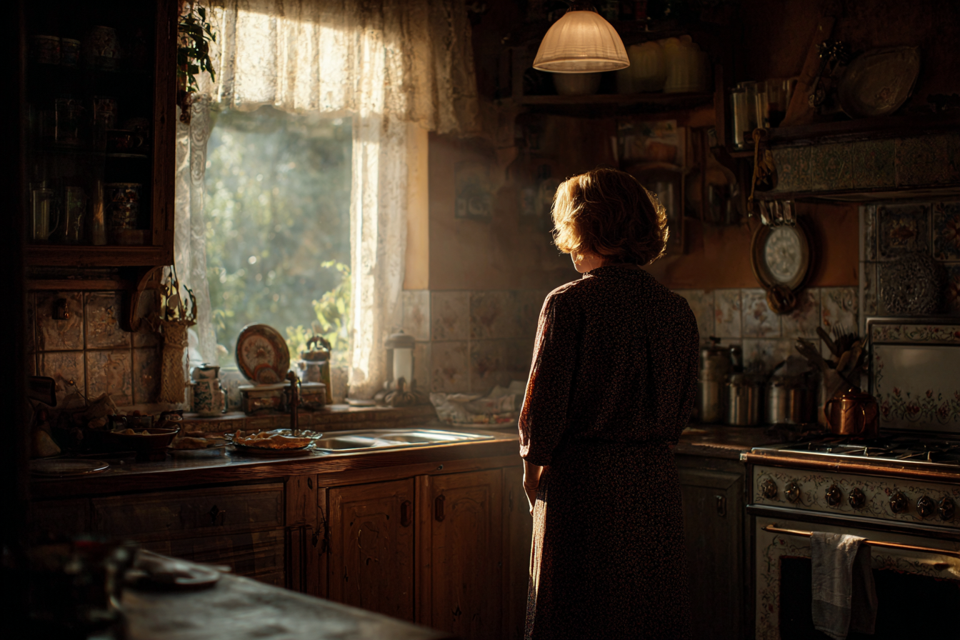 A woman in a kitchen | Source: Midjourney