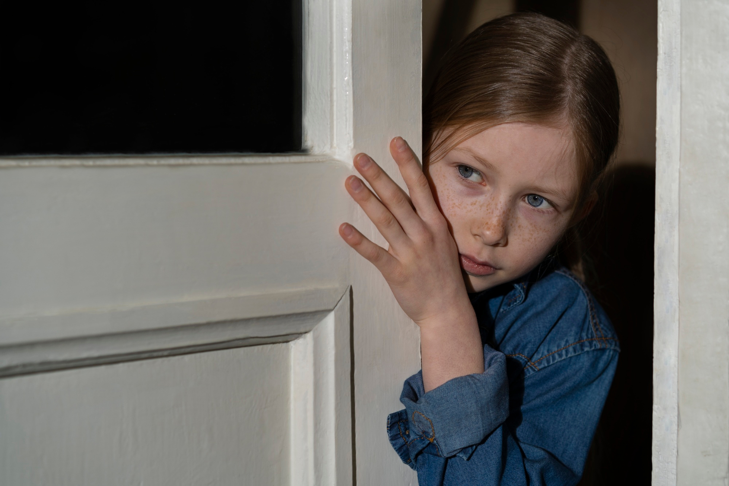 A nervous young girl standing at the doorway | Source: Freepik