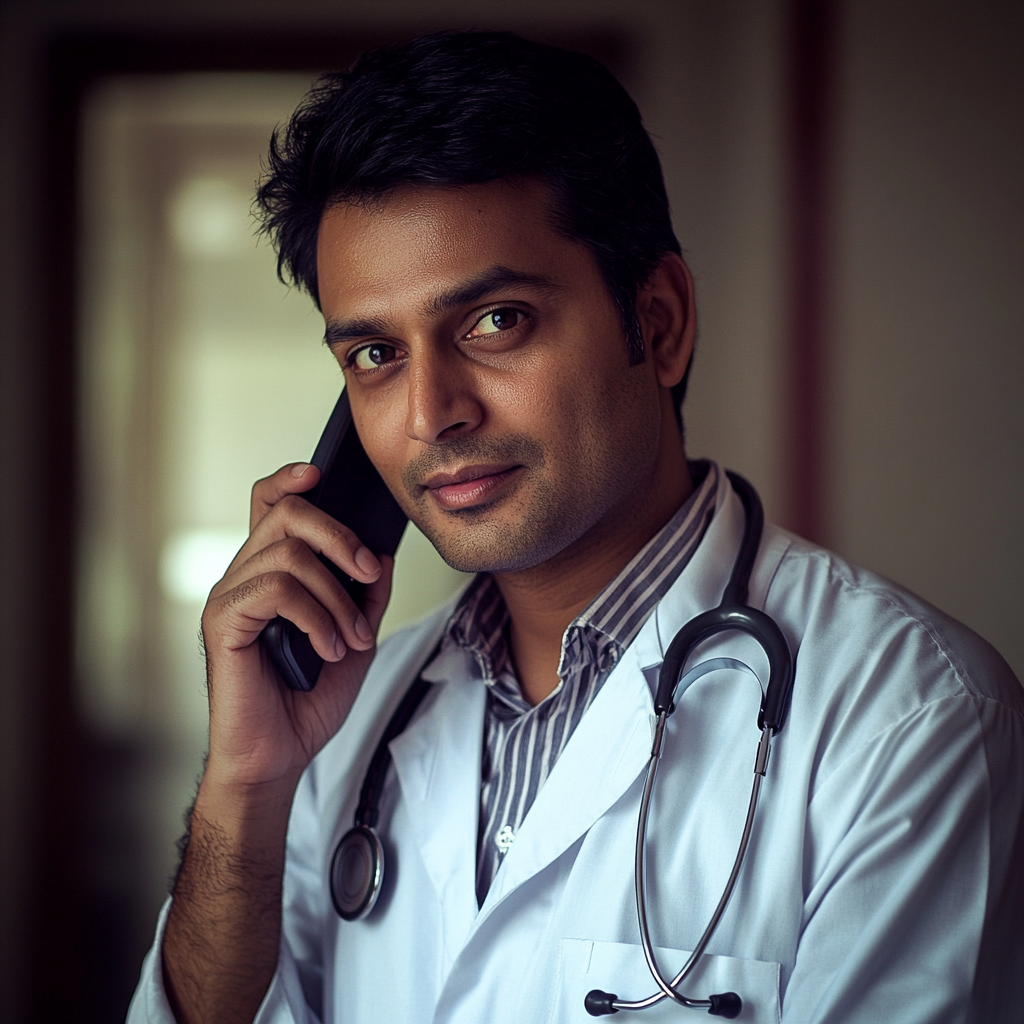 A doctor talking on the phone | Source: Midjourney