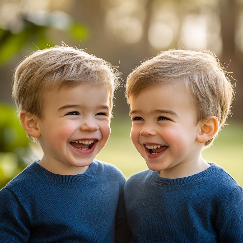 Twin brothers having fun outdoors | Source: Midjourney