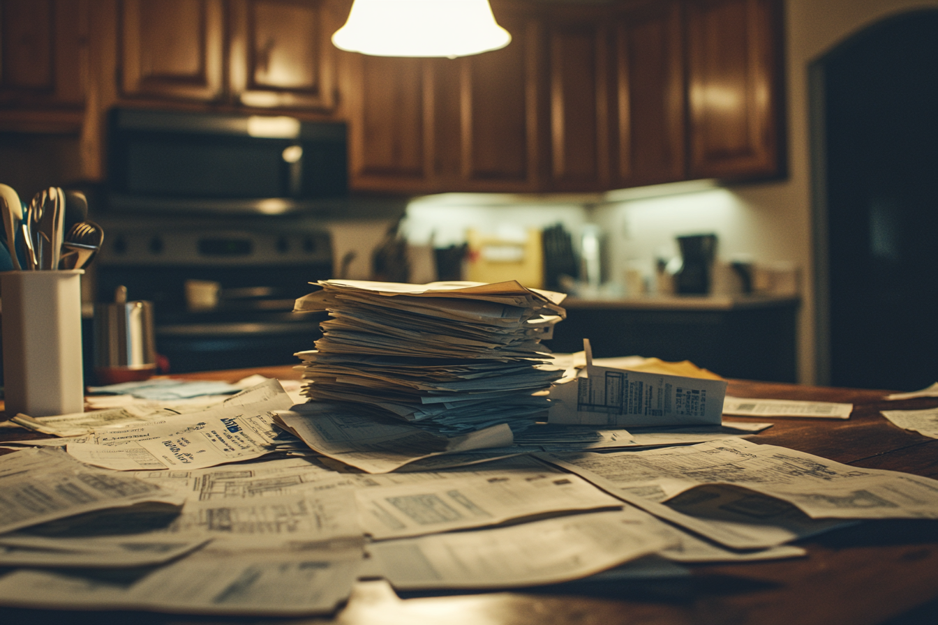Bills and other papers on a table | Source: Midjourney