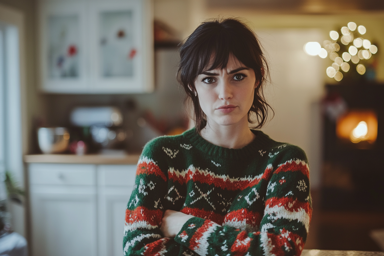 An angry woman standing in a kitchen | Source: Midjourney